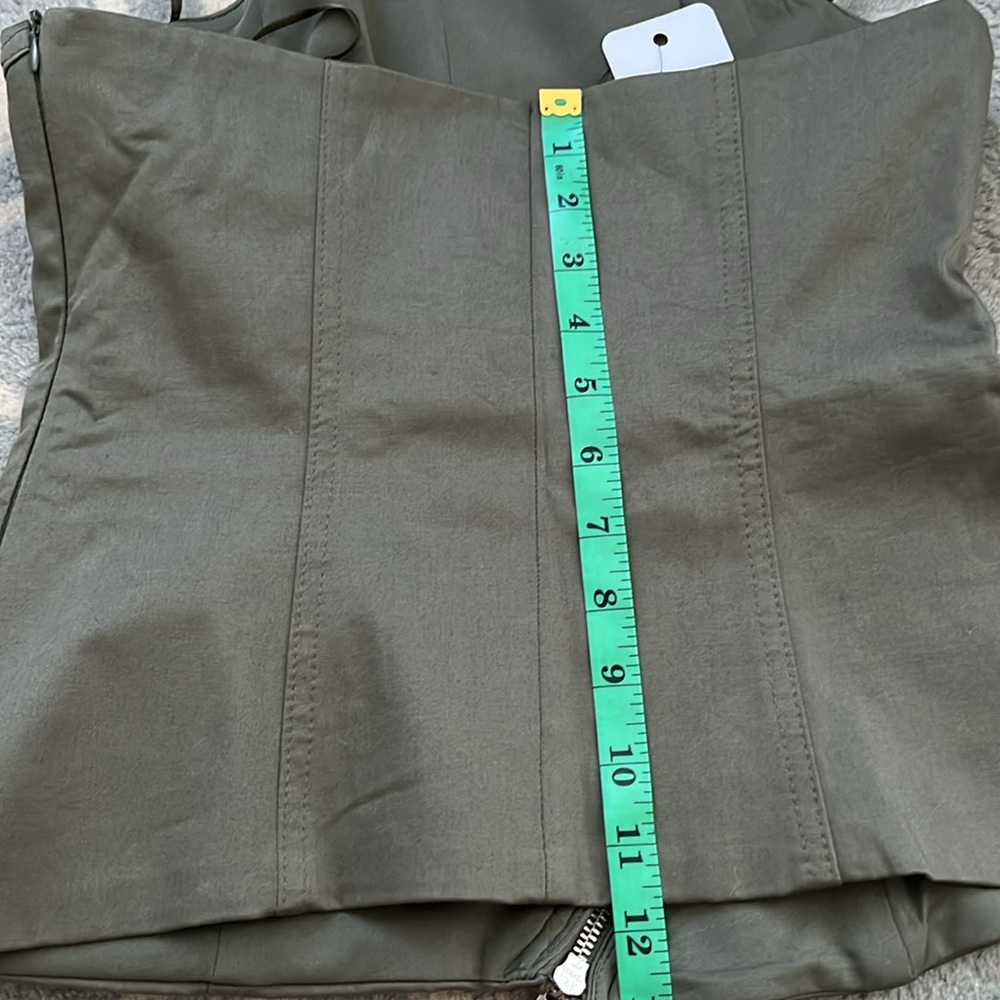 Zara Olive Strapless Top with Zipper - Picture 9 of 9